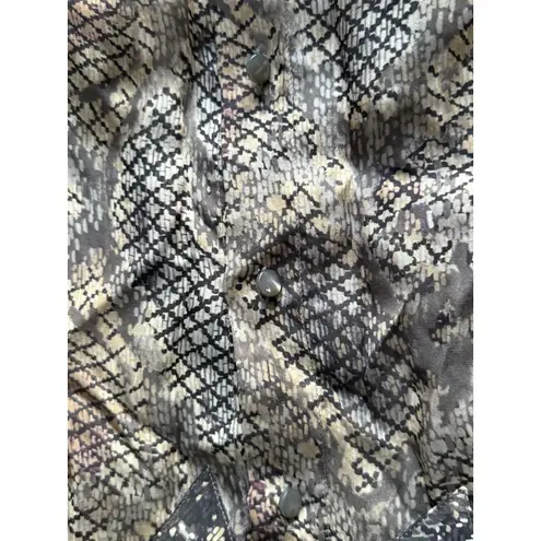 NWT ESCADA Silk Blouse Womens 40 (Medium) Brown Snake Print Button Up Shirt Top