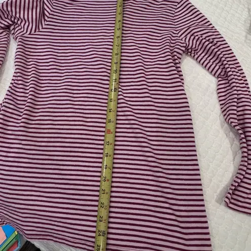 White Stag Pink Burgundy Stripe Turtleneck Top L | Cozy Sparkle Christmas Look