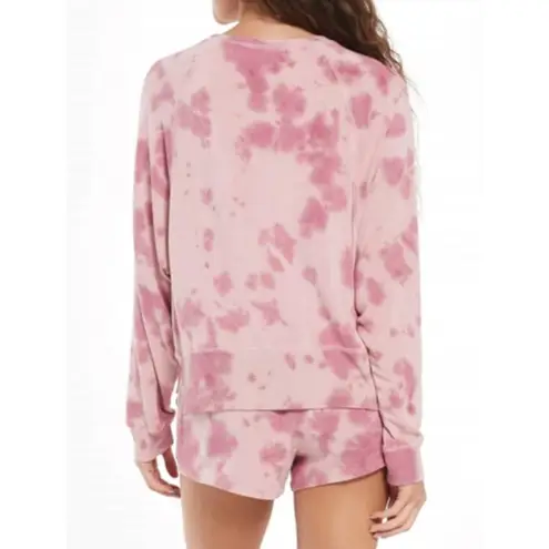 Z Supply  Pink Tie Dye Sweatshirt