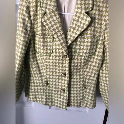 Old Navy Vintage  Houndstooth Blazer Womens size M career Jacket Y2K missing belt