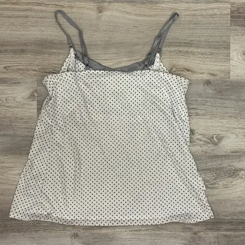 Motherhood Maternity Sleep White with Gray Polka Dots & Trim Tank Size Medium
