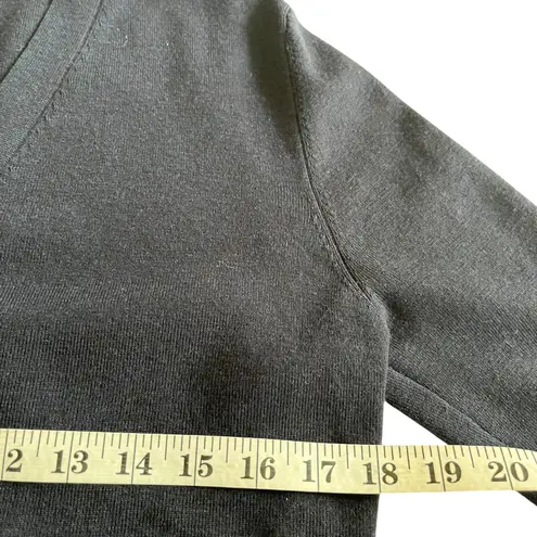 Paule Ka Navy Blue Wool Pleated Button Front Belted Cardigan Sweater Size XL