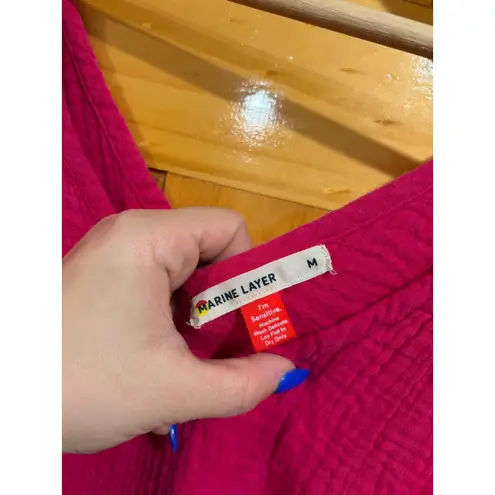 Marine layer Colorblock Tiered Gauze Maxi Dress Pink Yellow Green Blue M