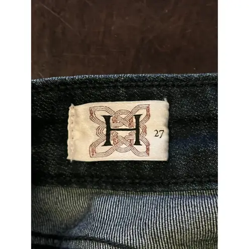 Habitual Jeans Womens 27 Dark Wash Bootcut Raw Hem Made In USA Stretch Denim