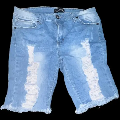 Bermuda EUC Cover Girl Distressed Denim  Shorts, size 11/12