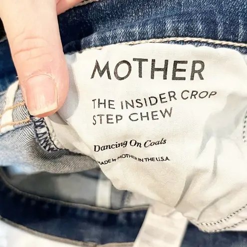 Mother The Insider Crop Step Chew Jeans Dancing On Coals Blue 24