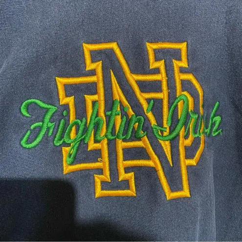 Champion Vintage Notre Dame Fighting Irish Navy Gold Green Crew Neck Made in USA Size XL