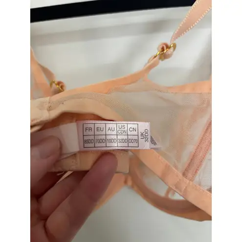 Agent Provocateur Bra Womens 32DD Henrieta Full Cup Underwired Blush Sheer Mesh Pink Size undefined
