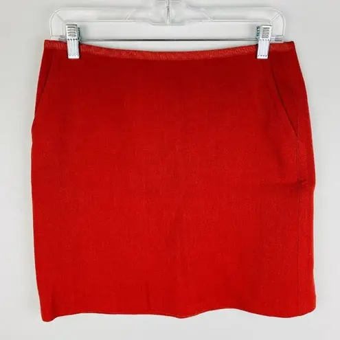 Lafayette 148  Womens 6 Wool Rust Red Unlined Pencil Skirt Knee Length Career