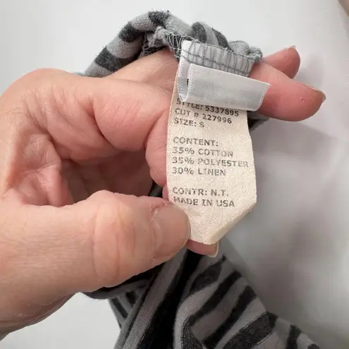 Cut Loose Asymmetrical High Low Tunic Womens Small Gray Stripe Cotton Blend