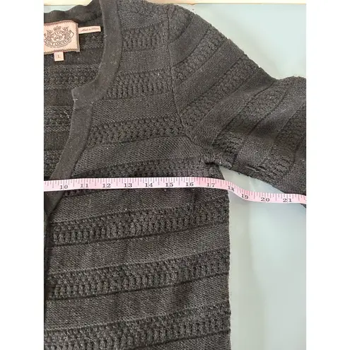 Juicy Couture  womens cardigan black size L buttons wool three quarter sleeve