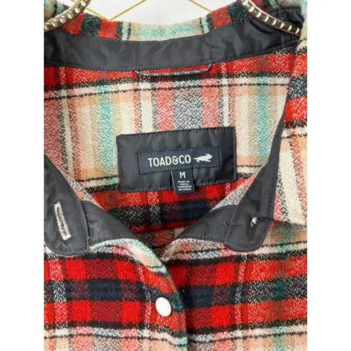 Toad&Co Wool BlendFolk Yeah Shirt Jacket in Red Winterberry