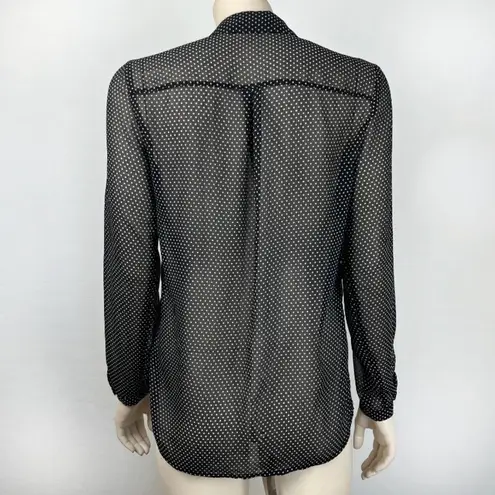 The Limited  Black and White Polka Dot‎  Polka Dot Button Front Blouse - Image 4