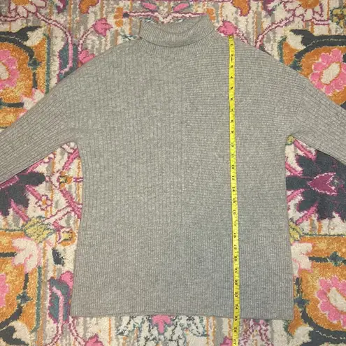 Summersalt The Luxe Cashmere Blend Funnel Neck Mix Stitch Sweater New Grey XS