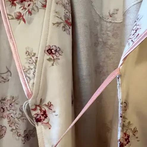 Villager by Liz Claiborne Ivory Floral Vintage Feel Robe XL MISSING BELT Flaws