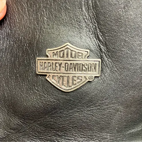 Harley Davidson obsession harness boots black leather buckles heels womens 8