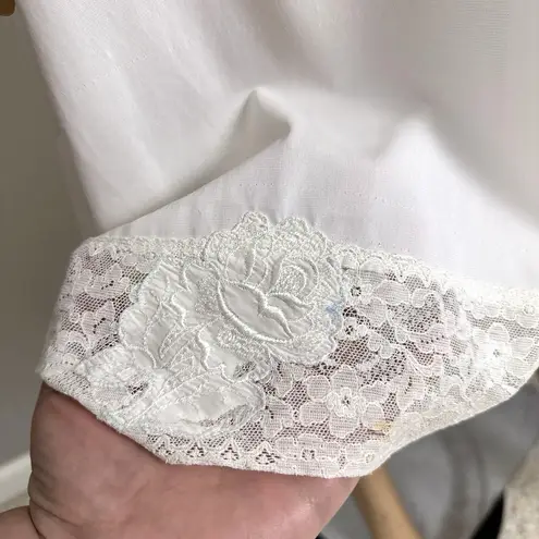 Vassarette Vintage Hollywood Full Slip 36S Sleeveless Sheer Lace Applique White