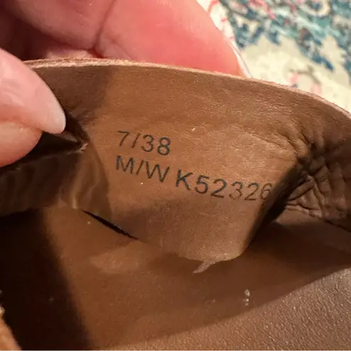 Kork-Ease MYRNA PLATFORM BROWN TAN LEATHER SANDAL 7 38