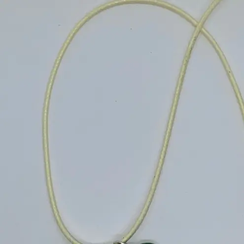 Handmade Cream Wax Green Elephant Necklace