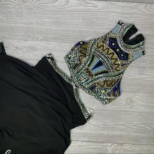 Nwt envious couture beaded rhinestone dress / gown prom formal sleeveless dress Size 6