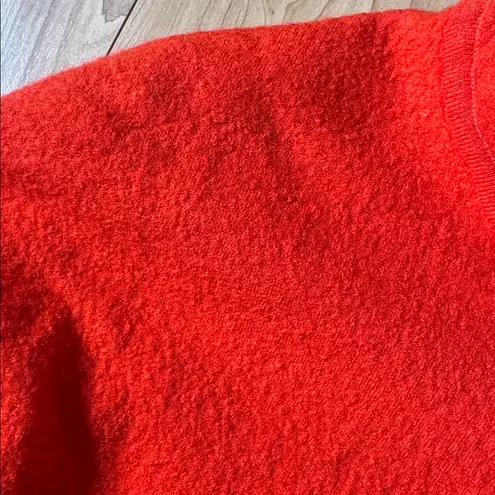 COS Red Textured Hoodie Minimalist Oversized Pullover Sweater