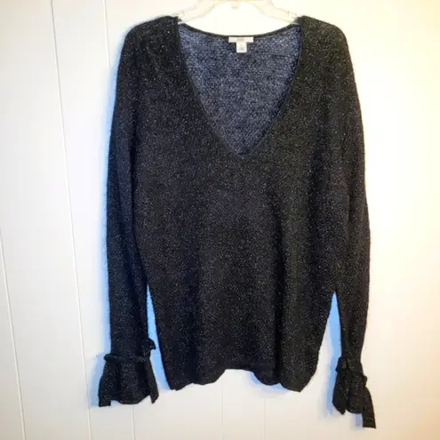 🆕 Lewit NWT Large L Sweater Black Gold Metallic NEW