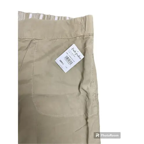 Fresh Produce Clare Crop Capris Tencel Pants S Wide Leg Elastic Waist Lagenlook