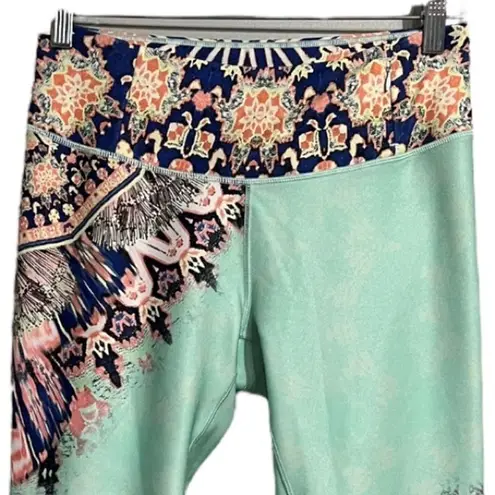 Calia Pants Womens Medium Havana Boho Capri Leggings Green Limited Edition Gym
