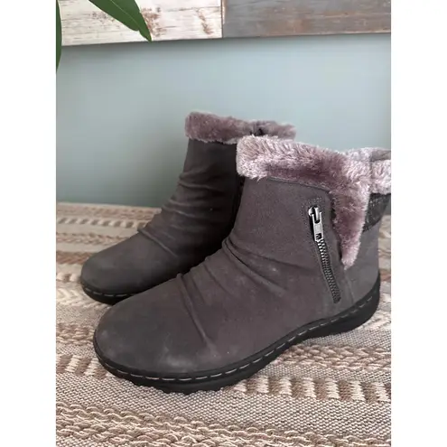 Baretraps Women's Tauple Leather Above Ankle Faux Fur Trim Winter Boots