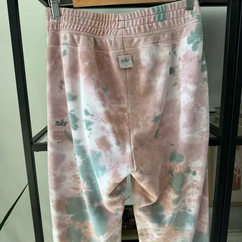 Nike  Pleated Reverse Tie Dye High Rise Terry Lined Full Length Joggers Size XS