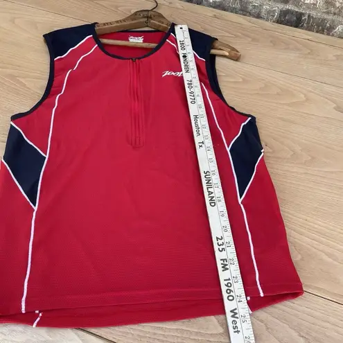 Zoot Cycling Jersey XL Red Sleeveless 1/2 Zip pockets Cyclist Summer Gear EUC