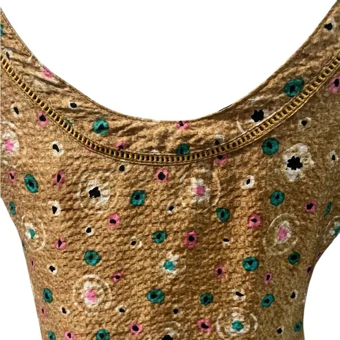 Diane Gilman Vintage 100% Silk Abstract Sleeveless V Neck Tank Top S Hong Kong