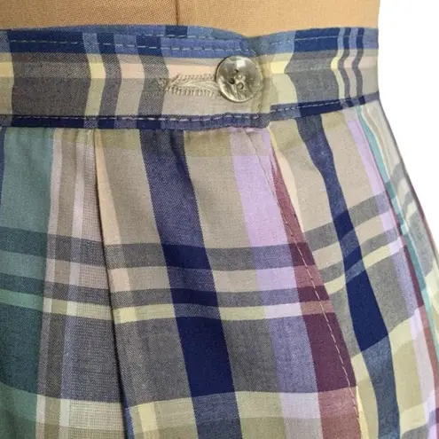 Vintage 80s Country Sophisticates Pendleton Pastel Plaid A Line Pleated Skirt 10 Blue