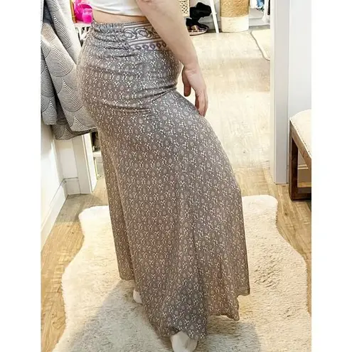 Mexicali Blues Cropped Wide Leg Printed Palazzo Pants Cream Pink Small