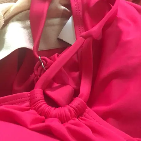 Swimsuit For All Swimsuits For All Pink Blouson Tankini Swim Top Sz 16 Shelf Bra Colorful Hem