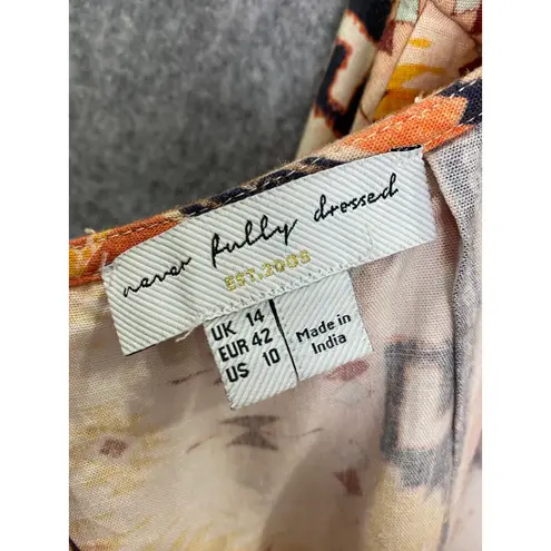 Never Fully Dressed Aztec Tribal Print Maxi Dress Boho Festival UK 12 / US 10 Orange