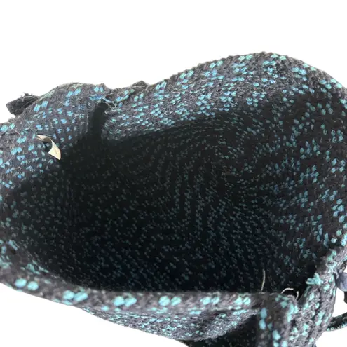 Echo Design Braided Circle Handbag Blue Tassel Shoulder Bag Vacation BOHO Beach