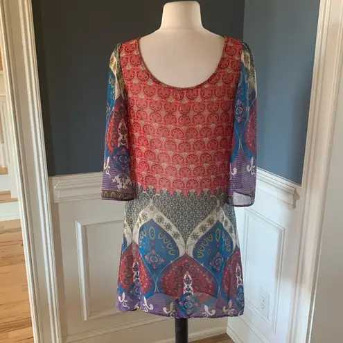 Hello Miss Silky Semisheer Dress Tunic Coverup Womens Small