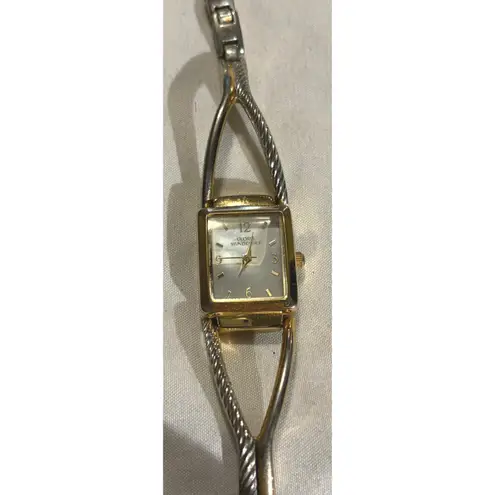 Gloria Vanderbilt Square Face Two Tone Bracelet Tank Watch Women