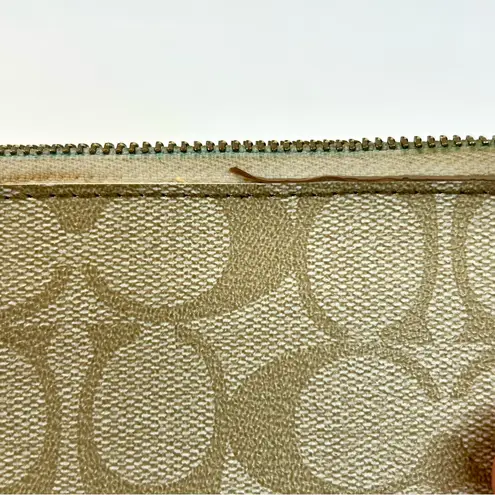 Coach  Signature CC Khaki Double Zip Wristlet Wallet F52848 - Image 8