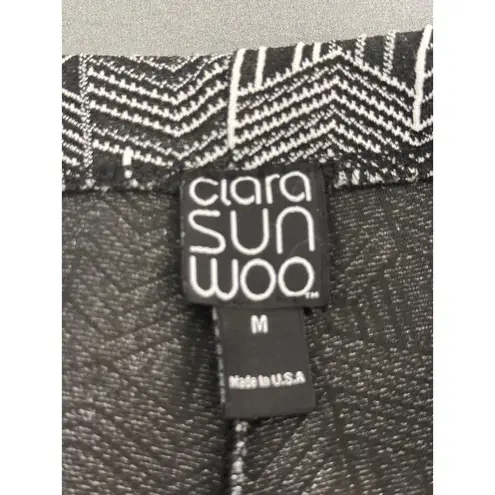 Clara Sun Woo Black White Geometric Pattern Slim Fit Pants Medium powerchic boss