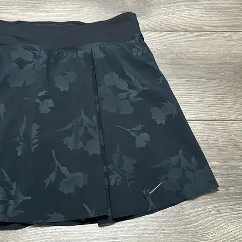 Nike Club 14” Printed High Rise Golf Tennis Ball Pocket Skirt Black Gray Medium