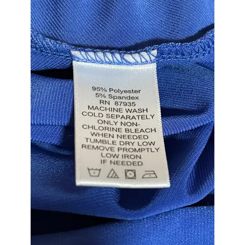 Susan Graver Oversized Size XS Blue Liquid Knit 3/4 Sleeve Open Front Cardigan - Image 5