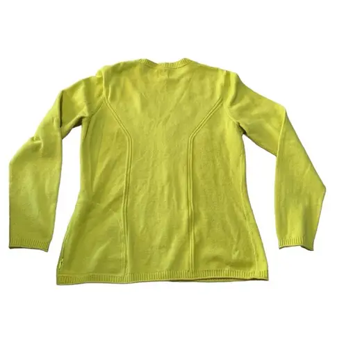 Title Nine womens medium yellow full zip sweater flaw long sleeve cardigan neon