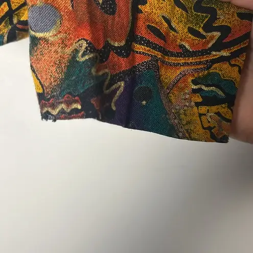 Vintage 1980s Marnie West Union Made cropped button up collared top size small Blue