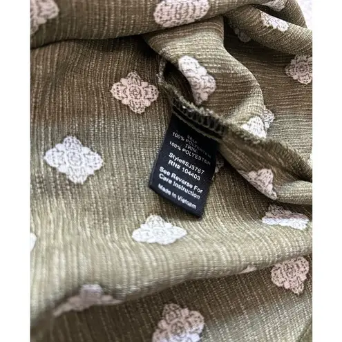 Sweet Wanderer Green Cold Shoulder Floral Embroidered Trim Blouse Size Medium