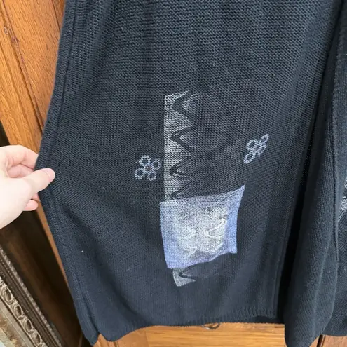 Blue Fish USA 1996 Lagenlook KNIT Cardigan Tunic Dark Navy One Size Size XL