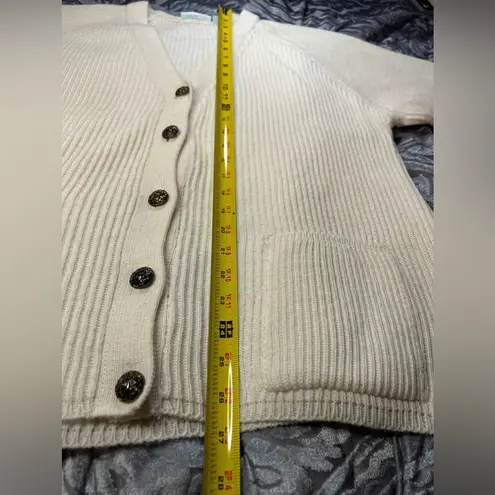 Vintage Chunky Knit Cardigan Medium White