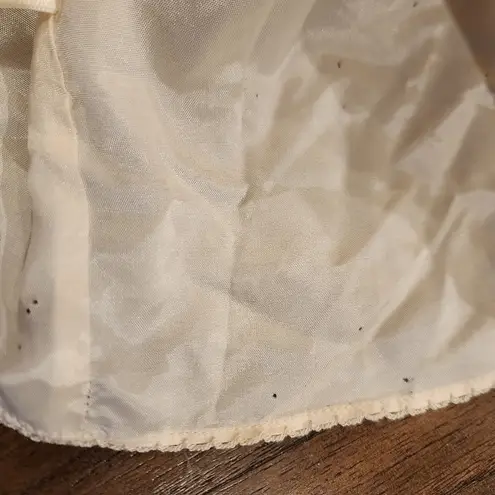 Moulinette Soeurs Cream Gold Sleeveless Dress Keyhole pleated Back peplum L 10