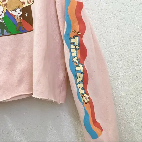 Dynamite TINY TAN BTS KPOP Crop Pull Over Hooded Sweatshirt Women’s Teen Size L